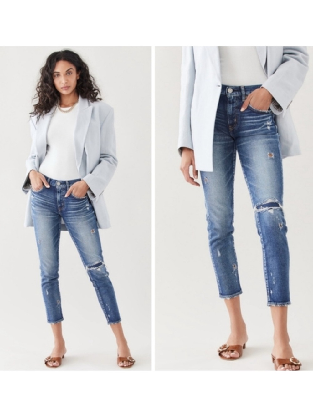 MOUSSY VINTAGE Lenwood Distressed Mid Rise Skinny Jeans 29 Grunge